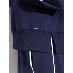 Джемпер с воротом на молнии и лампасами из футера двухнитки с эластаном