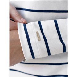 Лонгслив в полоску из премиального хлопка с эластаном