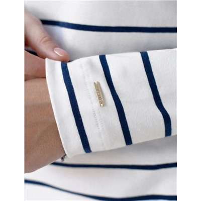 Лонгслив в полоску из премиального хлопка с эластаном