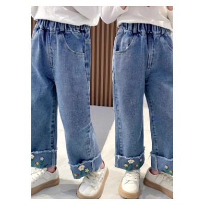 Джинсы для девочек с вышивкой