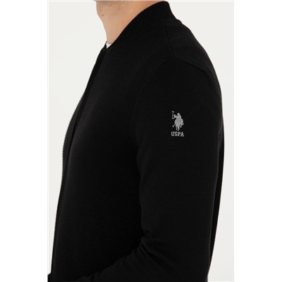 Erkek Siyah Basic Triko Hırka