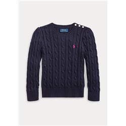 Girls 2-6x Cable-Knit Cotton Sweater