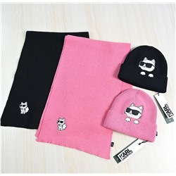 Теплая вязаная шапка, шарф и комплект из двух предметов КАР*Л! 😎