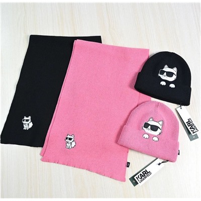 Теплая вязаная шапка, шарф и комплект из двух предметов КАР*Л! 😎