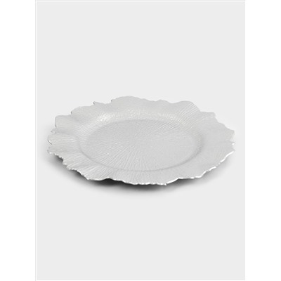 Тарелка подстановочная, 33 см, пластик, серебристая, Iceberg