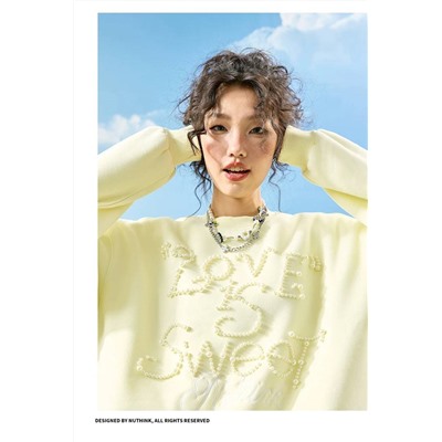 Свитшот с вышивкой из бусин   Китайский молодежный бренд Nuthin*k