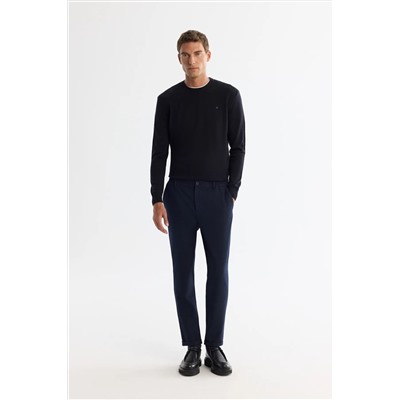Avva, Erkek Lacivert Yanı Lastikli Gofreli Chino Pantolon B003037