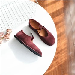 Женские замшевые балетки с завязками, экспорт в Россию  3 цвета