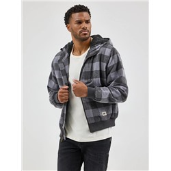 MEN'S SHERPA LINED FLANNEL BOMBER JACKET