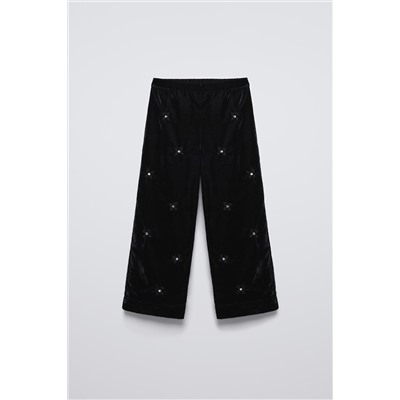 VELVET TROUSERS WITH BEAD APPLIQUÉS