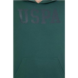 Erkek Yeşil Kapüşonlu Basic Sweatshirt