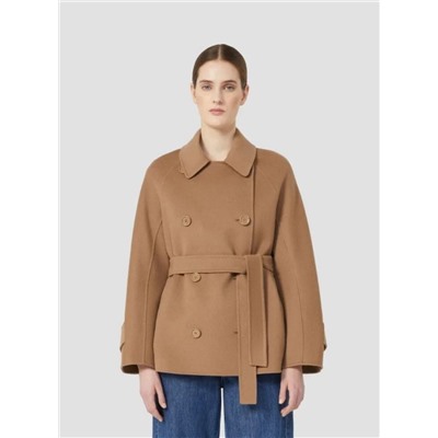 Элегантное двубортное шерстяное пальто