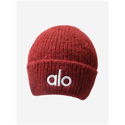 Теплая шапка унисекс с вышивкой логотипа бренда  AL*O