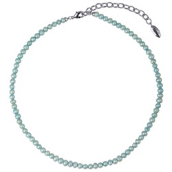 Колье (жемчуг голубой 5мм; покрытие родий) 38-45см
