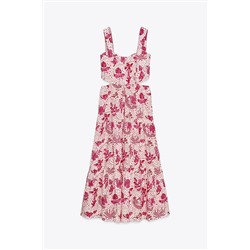 PRINTED MIDI CUT-OUT DRESS