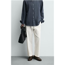 RELAXED FIT COTTON-LINEN TROUSERS