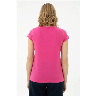 Kadın Fuşya Basic Tişört