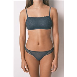 Tanga encaje cintura verde