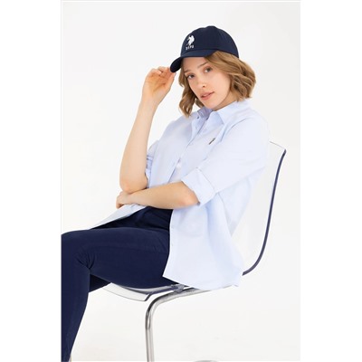 Kadın Açık Mavi Uzun Kollu Basic Gömlek