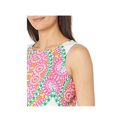 London Times Flower Tile Sleeve Sleeveless Shift