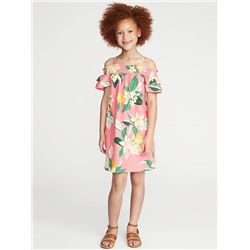 Off-the-Shoulder Swing Dress for Girls