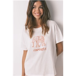 Camiseta 100% algodón "Namaste" blanco