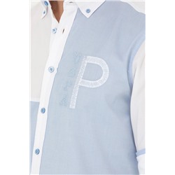 Erkek Mavi Uzun Kollu Gömlek