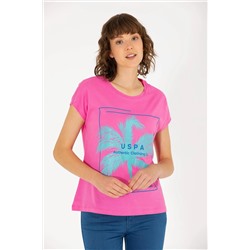 Kadın Pembe Bisiklet Yaka Tişört