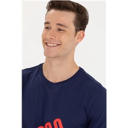 Erkek Lacivert Bisiklet Yaka Tişört