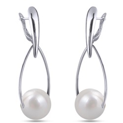 Серьги (Майорка 16мм белая; покрытие родий), Есть комплект