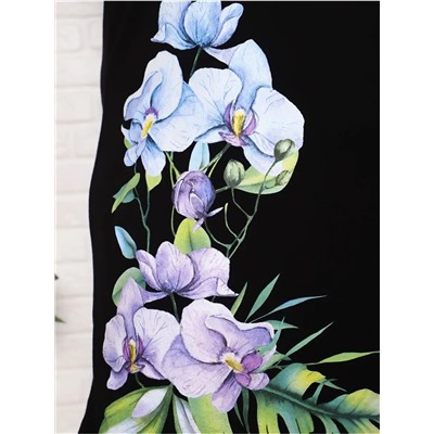 Удлиненная футболка хлопок с принтом Арт. 1092