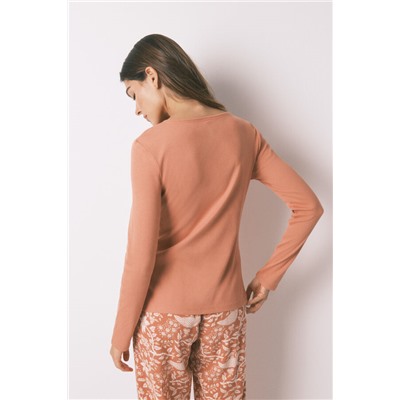 Camiseta panadera algodón marrón