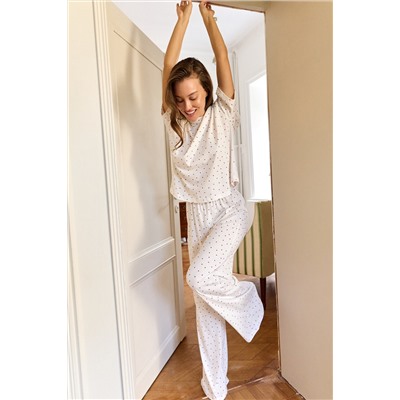 Пижама с брюками хлопковая Сердце