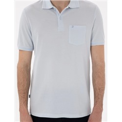 Açık Mavi Regular Fit %100 Pamuk Polo Yaka Basic Tişört