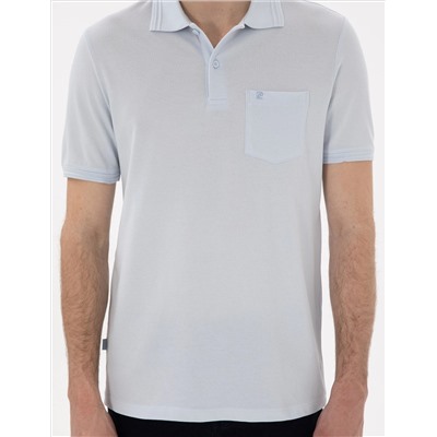 Açık Mavi Regular Fit %100 Pamuk Polo Yaka Basic Tişört