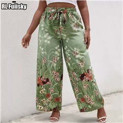 Легкие свободные женские брюки Plus Size