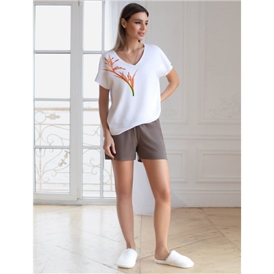 Короткие шорты с поясом на резинке из 100 %хлопка