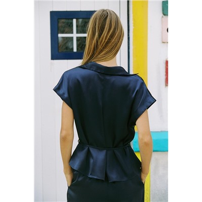 SATIN SHIRT WITH BELT