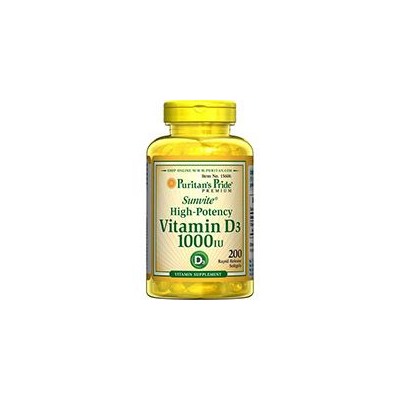 Витамин D3 1000 IU от Puritan's Pride 200 капсул / Puritan's Pride Vitamin D3 1000 IU 200 caps