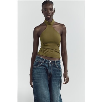 POLYAMIDE HALTER TOP