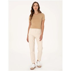 Bej Mom High Waist Fit Jean Pantolon