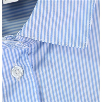 Женская хлопковая полосатая повседневная рубашка с длинным рукавом