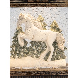 Снежный фонарь, 17 см, с подсветкой, пластик, бронзовый, Елка в доме, New year