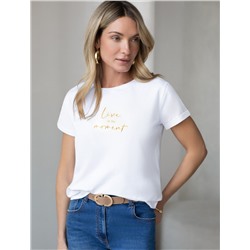 Свободная футболка с принтом из премиального хлопка с эластаном