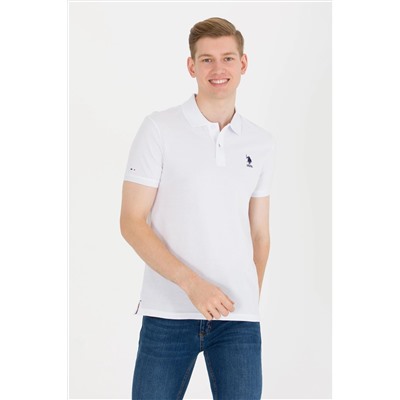 Erkek Beyaz Basic Polo Yaka Tişört