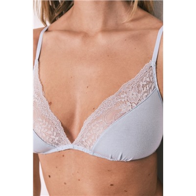 Sujetador triangular algodón azul NATURAL