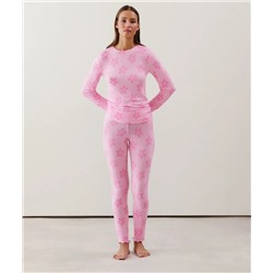 Legging de punto estampado en rosa