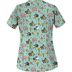 UA Country Time Cool Blue Print Scrub Top