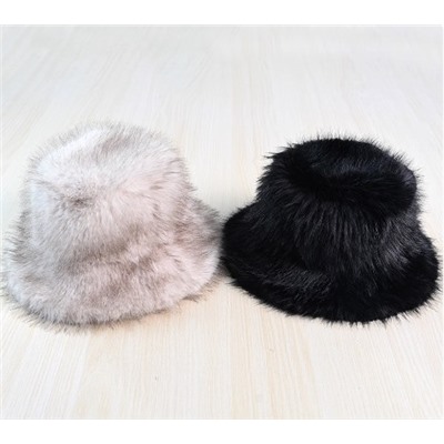 Теплая утепленная панама с искусственным мехом лисы MN*G