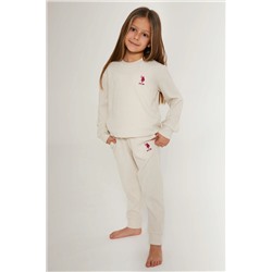 Kız Çocuk Krem Pijama Takımı